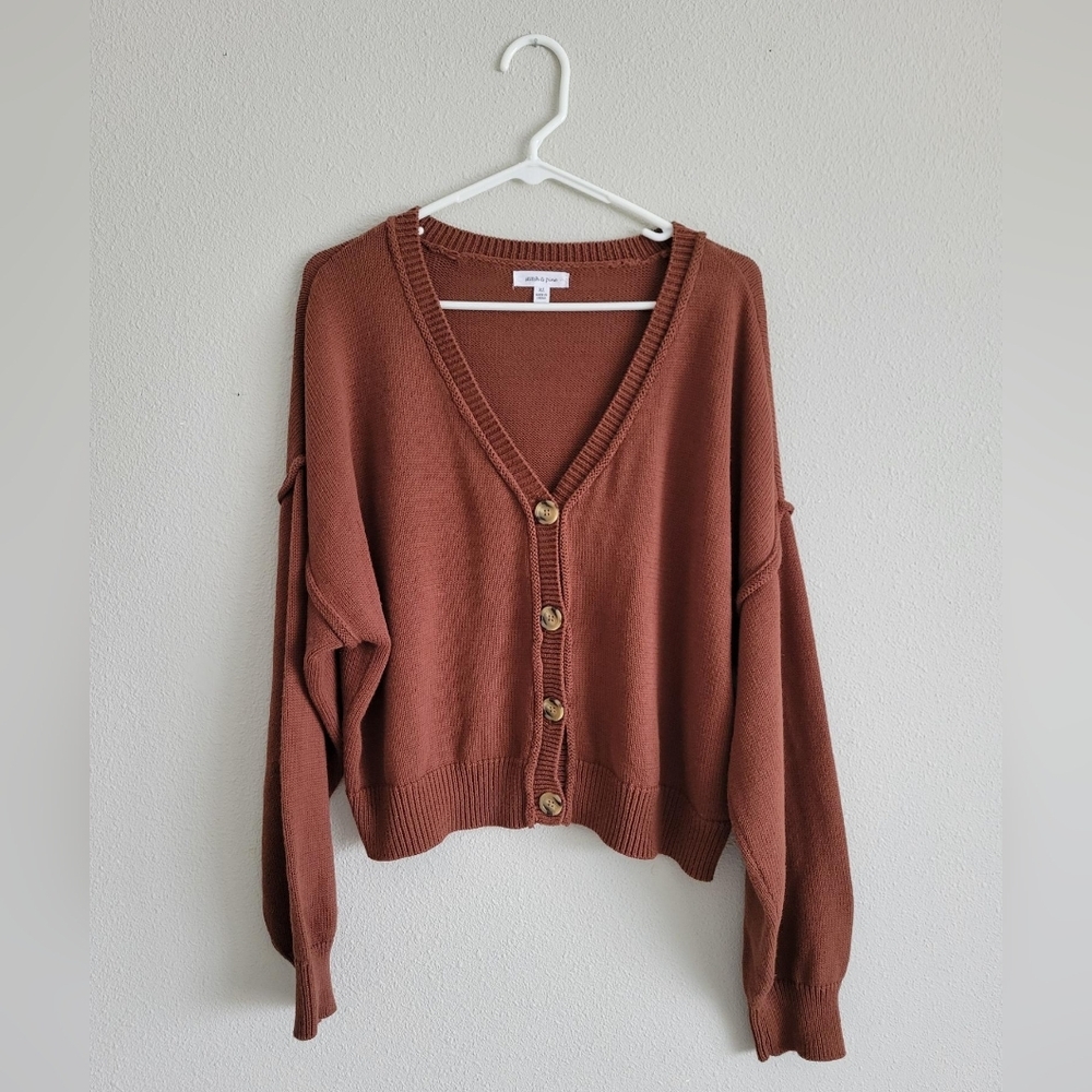 Women's Brown Cardigan Sweater